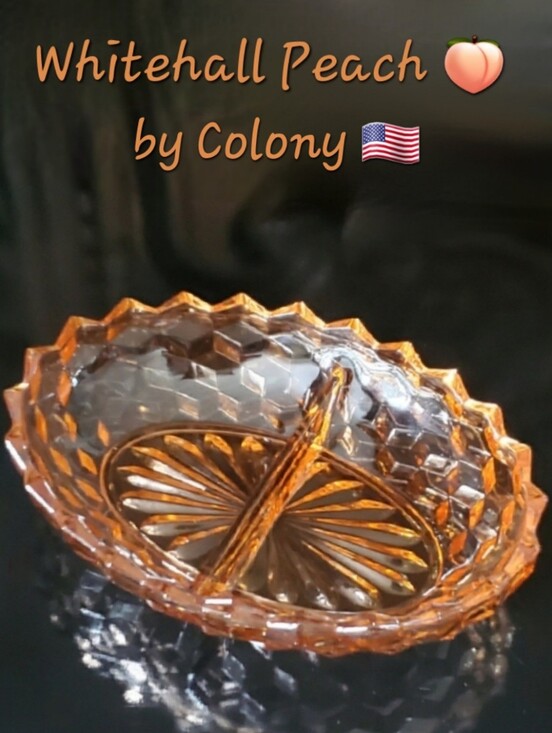 Colony Other - Vntg "Whitehall Peach" 2-Part 10" Oval Dish by Colony